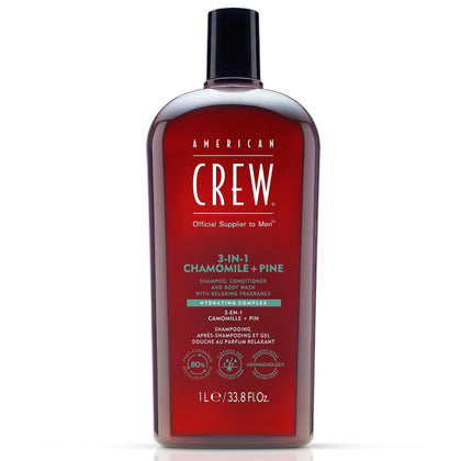 AMERICAN CREW 3-in-1 Shampoo & Body Wash front view with Chamomile and Pine scent