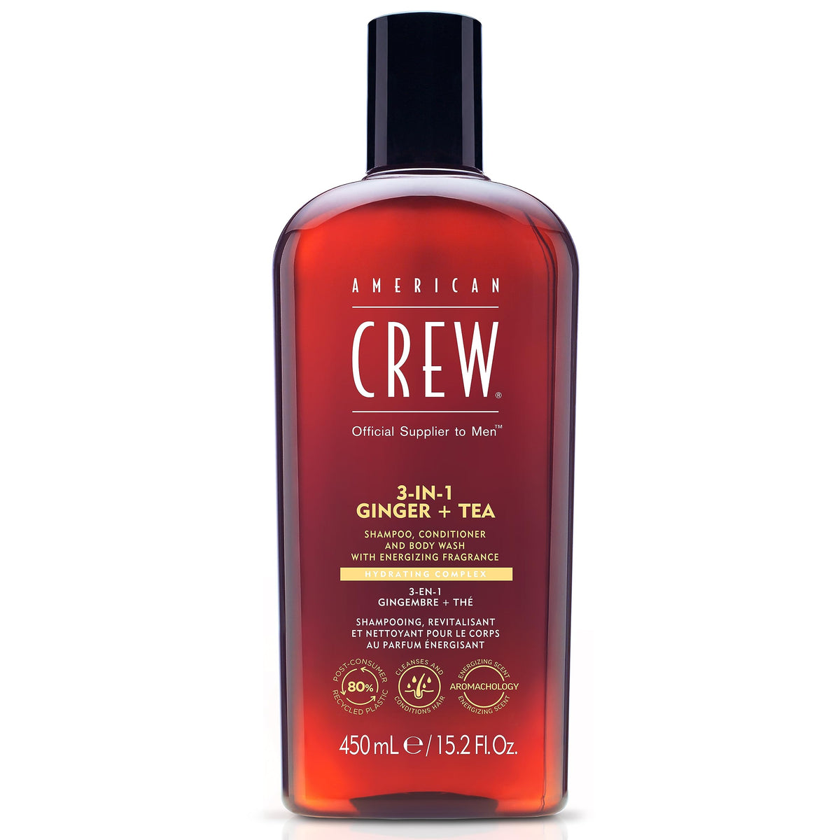 AMERICAN CREW 3-in-1 Shampoo & Body Wash, Ginger & Tea front view