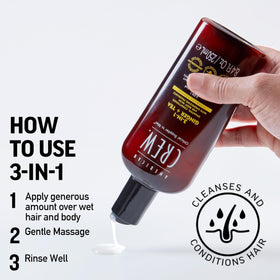 AMERICAN CREW 3-in-1 Shampoo & Body Wash, Ginger & Tea on a shelf