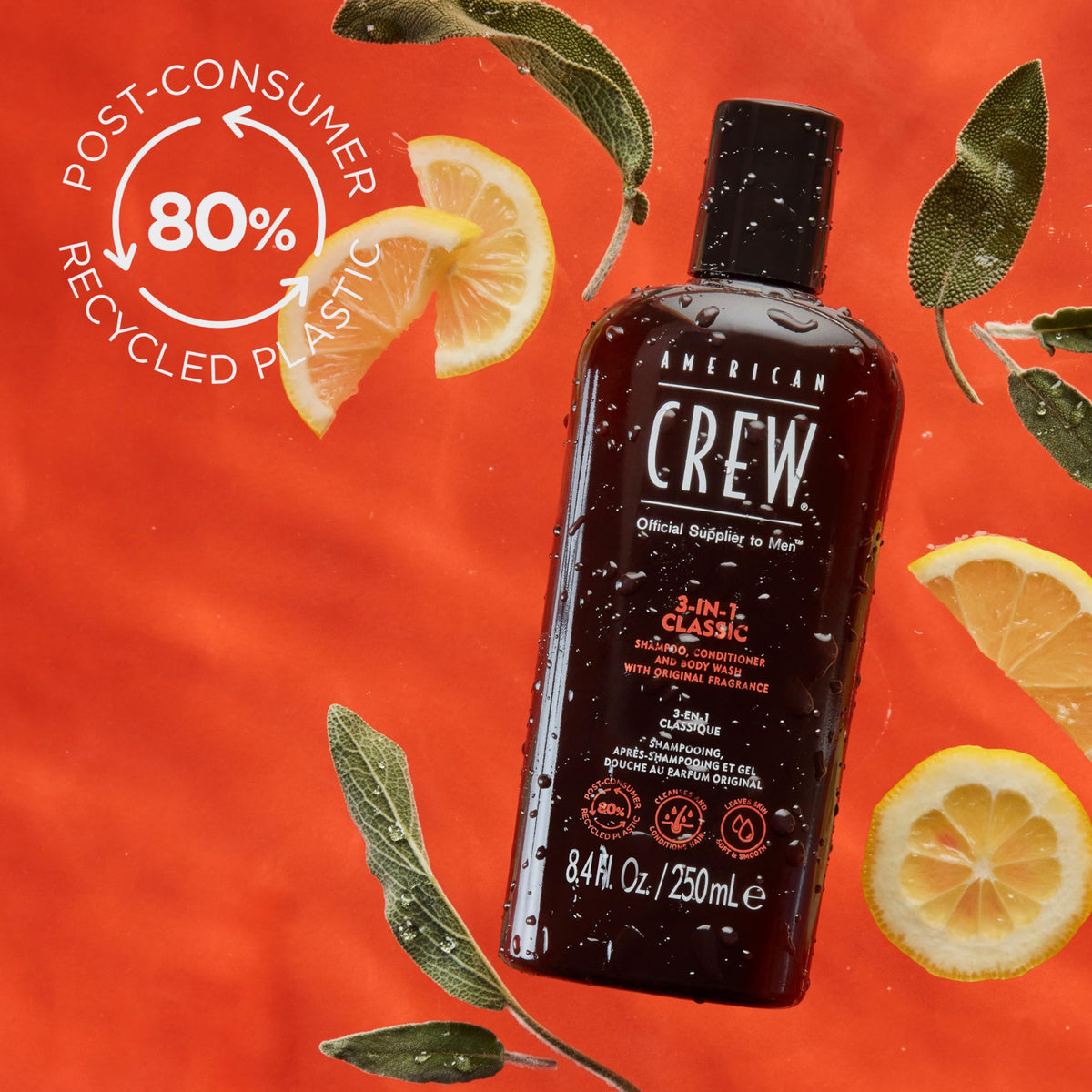 AMERICAN CREW 3-in-1 Shampoo & Body Wash in shower setting