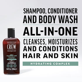 AMERICAN CREW 3-in-1 Shampoo, Conditioner & Body Wash back view