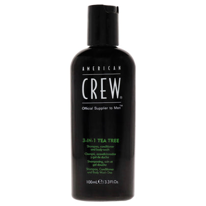 AMERICAN CREW 3-in-1 Tea Tree Shampoo, Conditioner & Body Wash front view