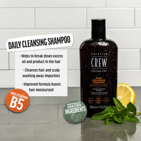 AMERICAN CREW Daily Cleansing Shampoo Citrus Mint back view