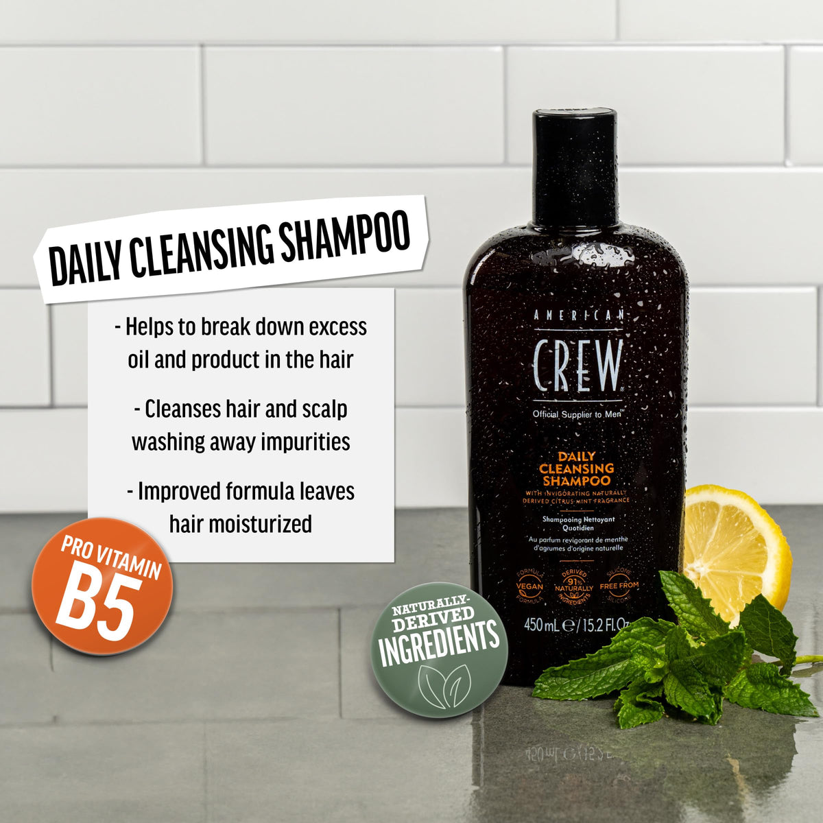AMERICAN CREW Daily Cleansing Shampoo Citrus Mint back view