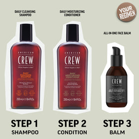 AMERICAN CREW Daily Cleansing Shampoo Citrus Mint on bathroom shelf