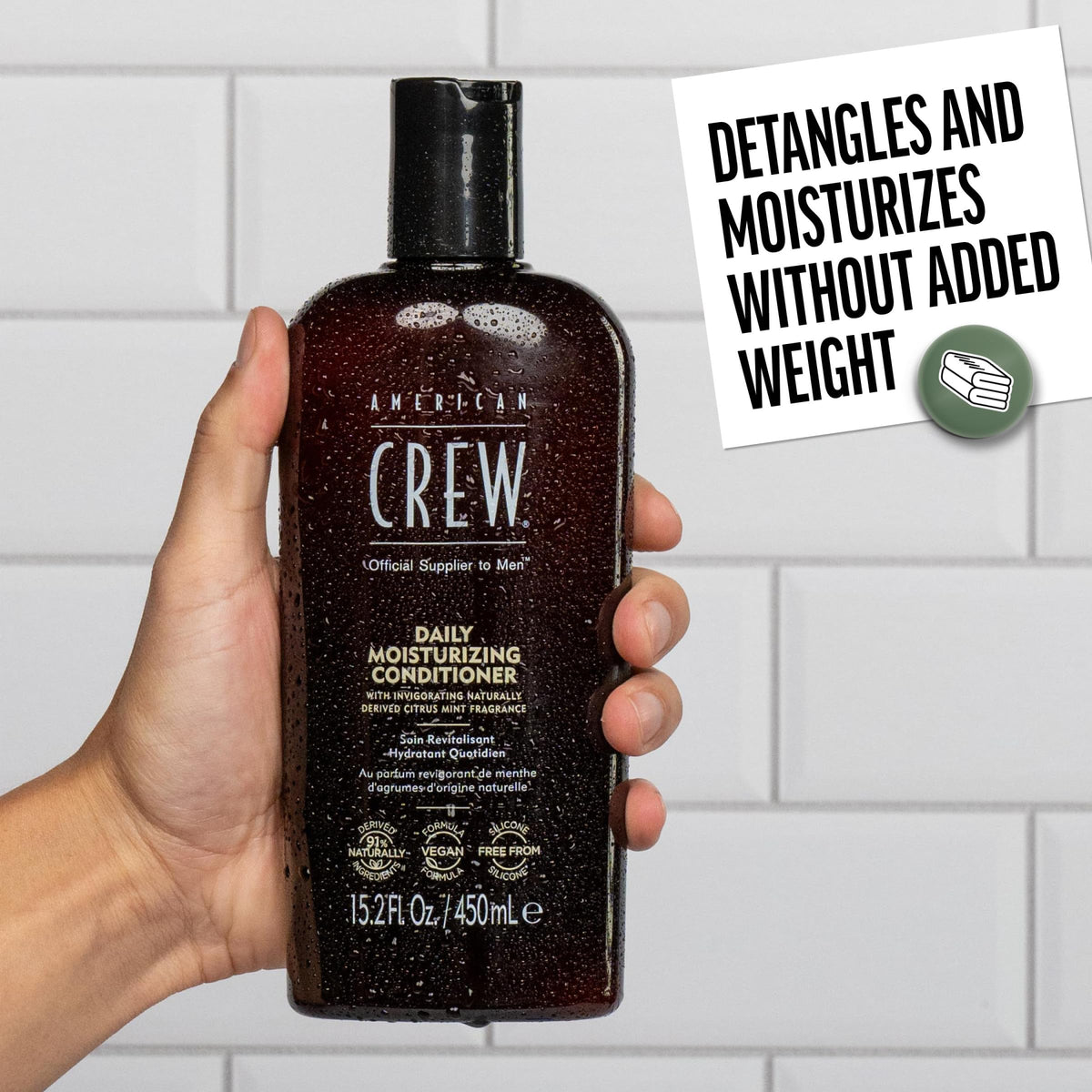 AMERICAN CREW Daily Moisturizing Conditioner side view with pump