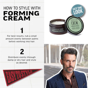 AMERICAN CREW Hair Forming Cream 3 oz on a bathroom counter