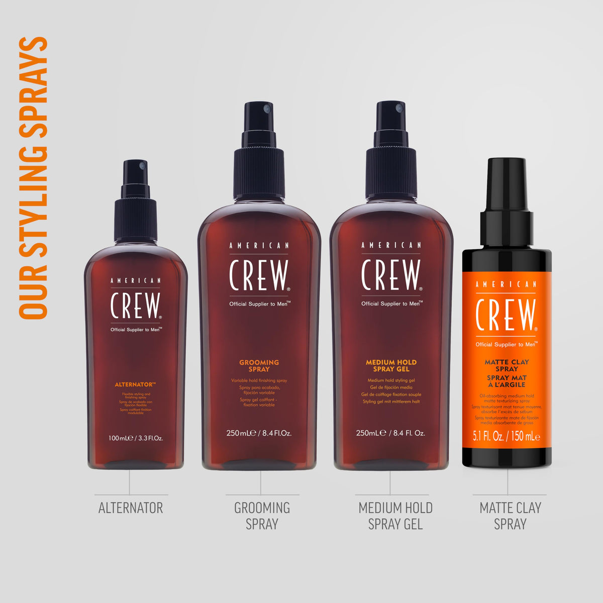 AMERICAN CREW Medium Hold Spray Gel packaging details