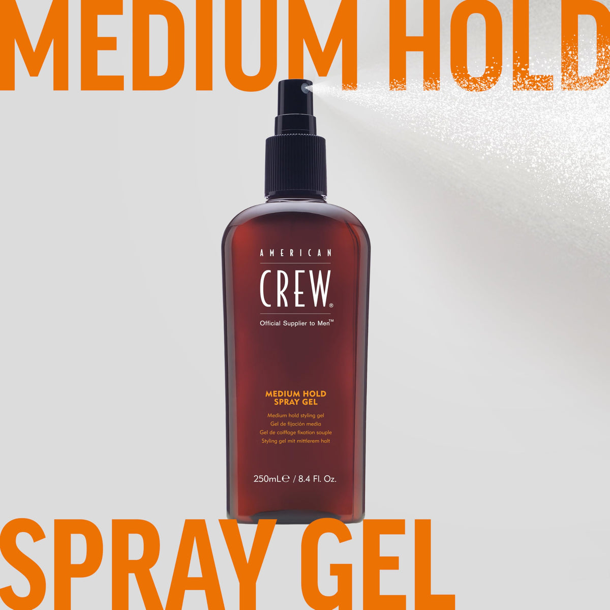 AMERICAN CREW Medium Hold Spray Gel with styling tools