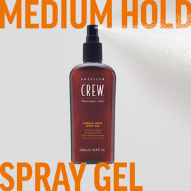 AMERICAN CREW Medium Hold Spray Gel with styling tools