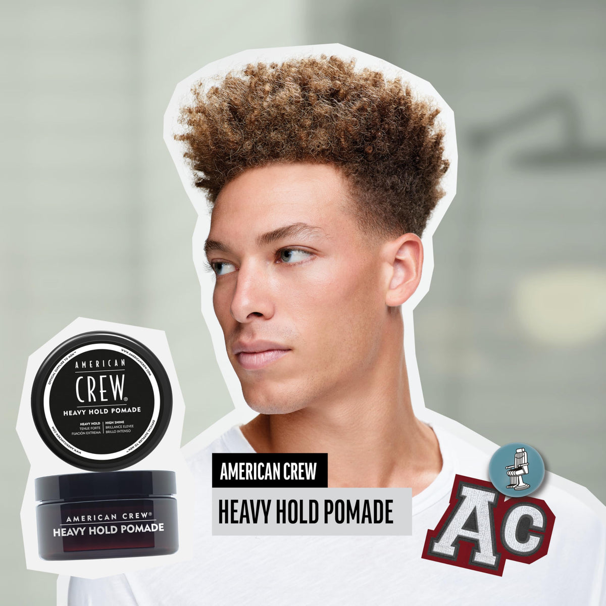 AMERICAN CREW Men's Hair Pomade Heavy Hold 3 oz packaging