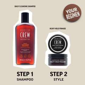 AMERICAN CREW Men's Hair Pomade Heavy Hold in bathroom setting