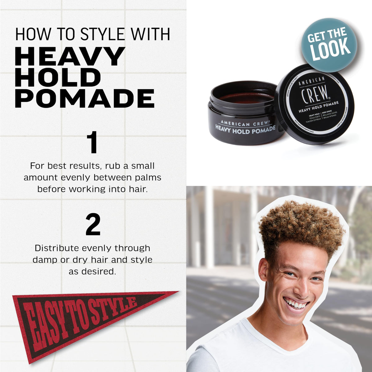 AMERICAN CREW Men's Hair Pomade Heavy Hold side view