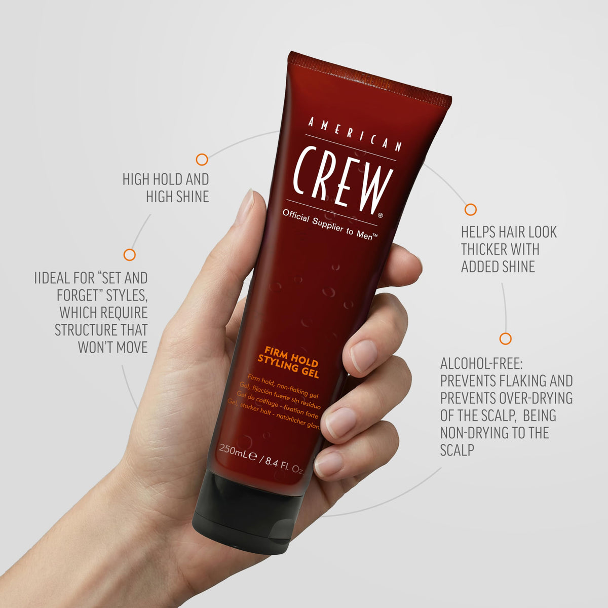AMERICAN CREW Men's Styling Gel 3.3 fl oz side view