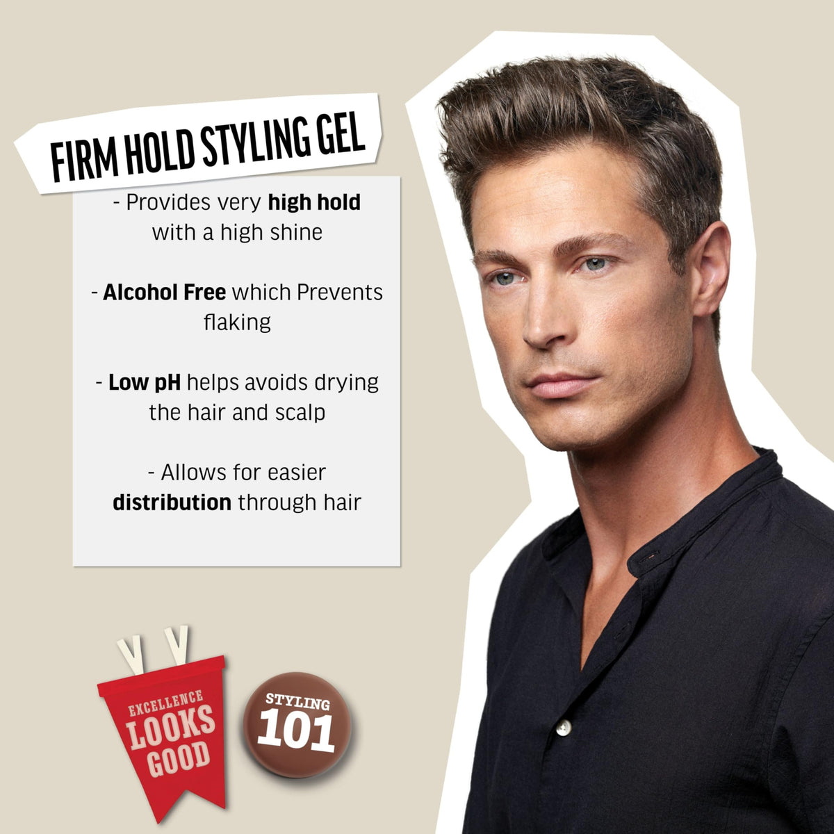 AMERICAN CREW Men's Styling Gel 33.8 fl oz back view
