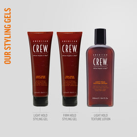 AMERICAN CREW Men's Styling Gel in grooming kit setup