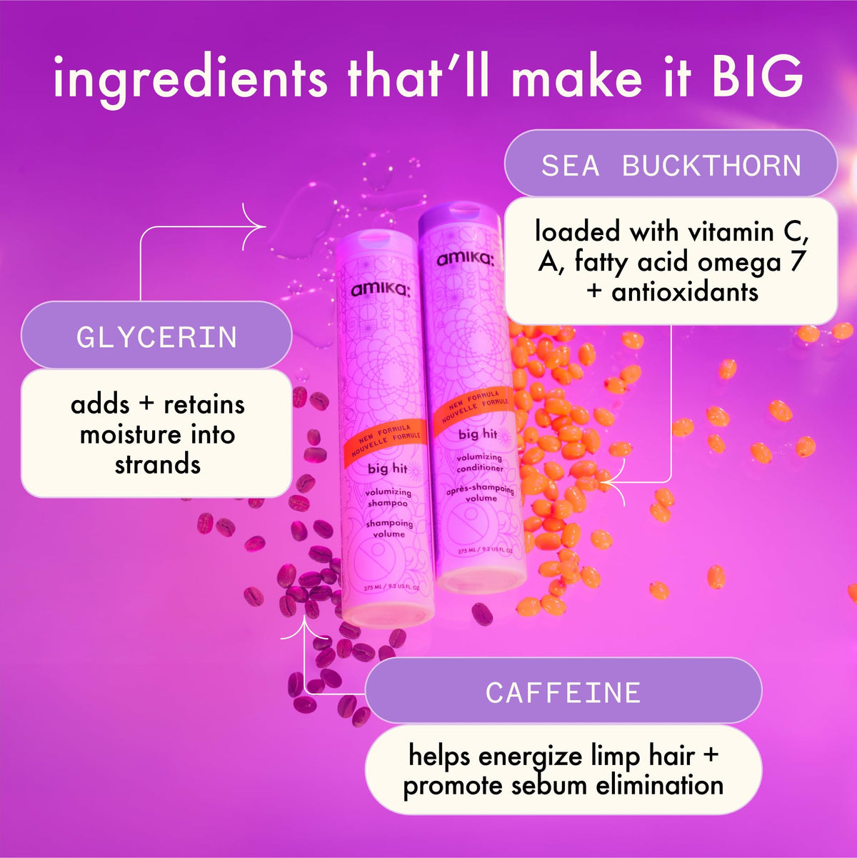 Amika Big Hit Volumizing Shampoo 1000ml with pump
