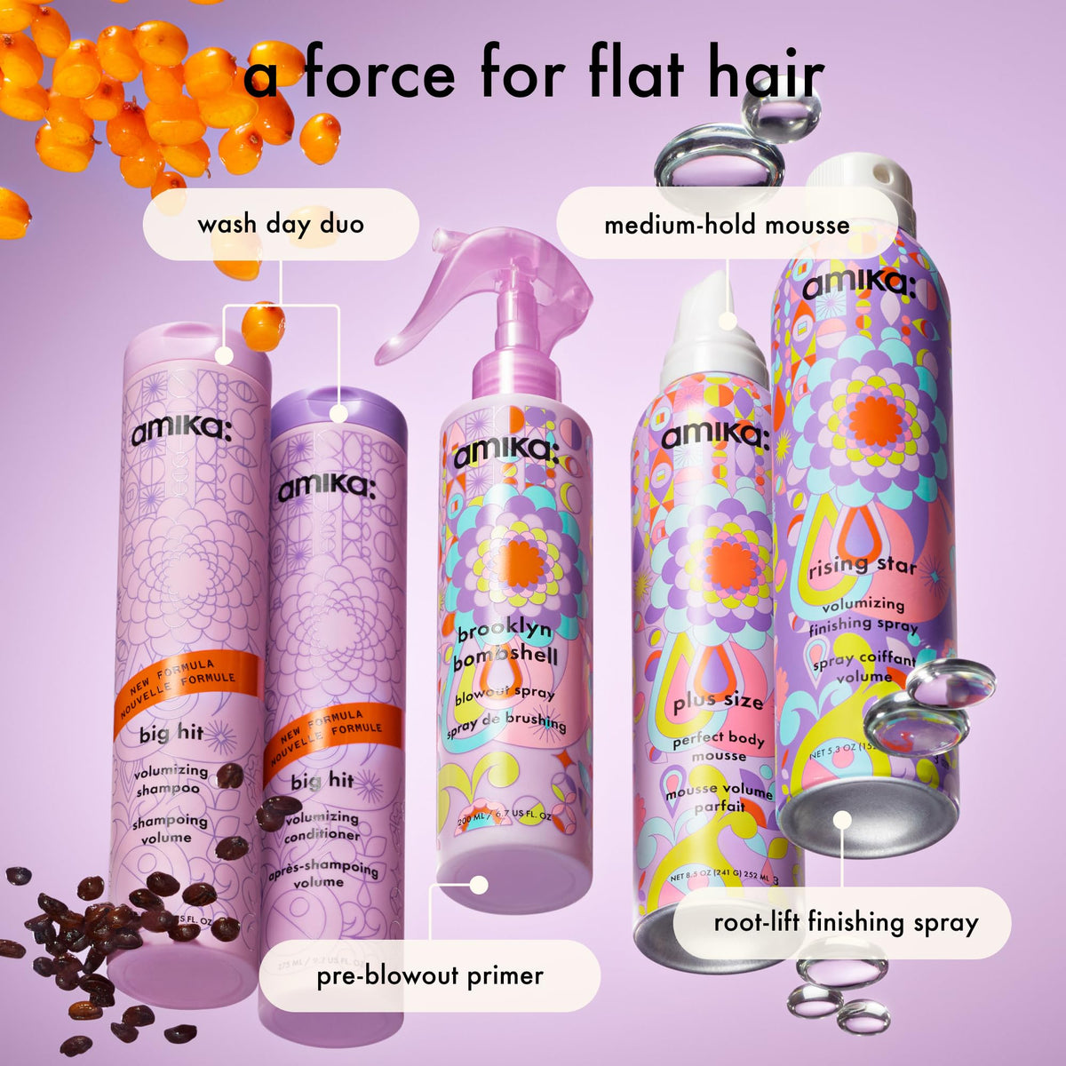 Amika Big Hit Volumizing Shampoo 275ml cap open