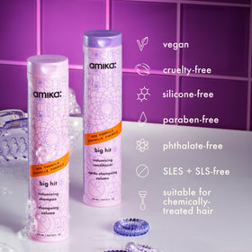 Amika Big Hit Volumizing Shampoo 275ml with ingredients list