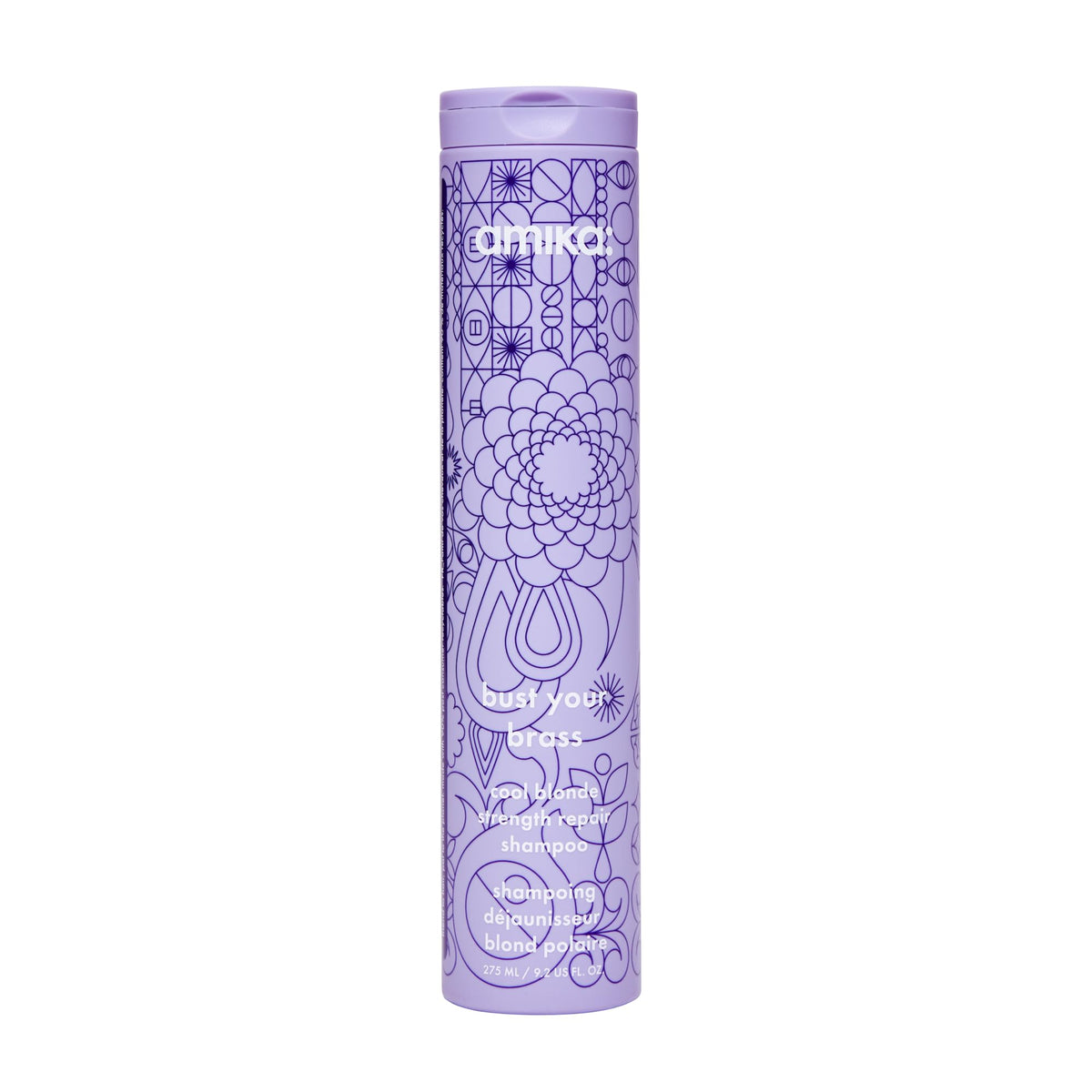 Amika Bust Your Brass Cool Blonde Shampoo 275ml front view