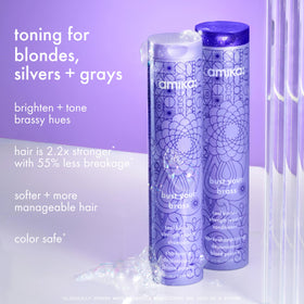Amika Cool Blonde Shampoo bottle side view