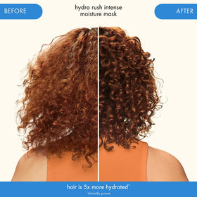 Amika Hydro Rush Intense Moisture Mask application on hair