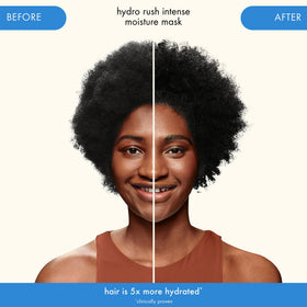 Amika Hydro Rush Intense Moisture Mask with hair care products