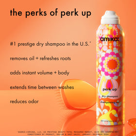 Amika Perk Up Dry Shampoo bottle side view