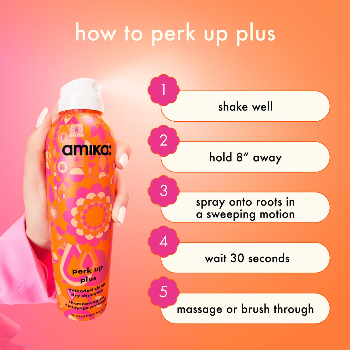 Amika Perk Up Plus Dry Shampoo 5.3oz with other hair care products