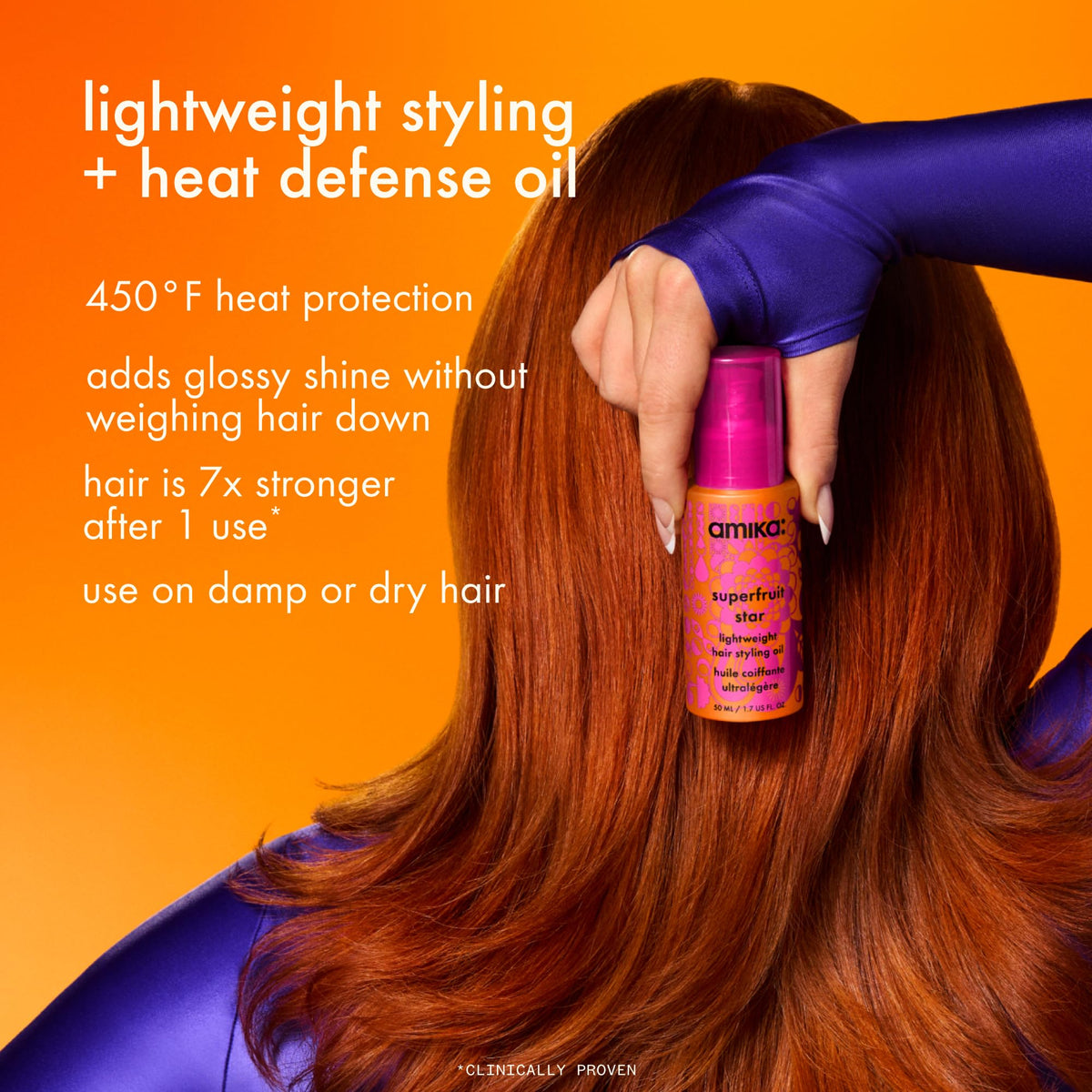 Amika Superfruit Star Hair Oil bottle with cap