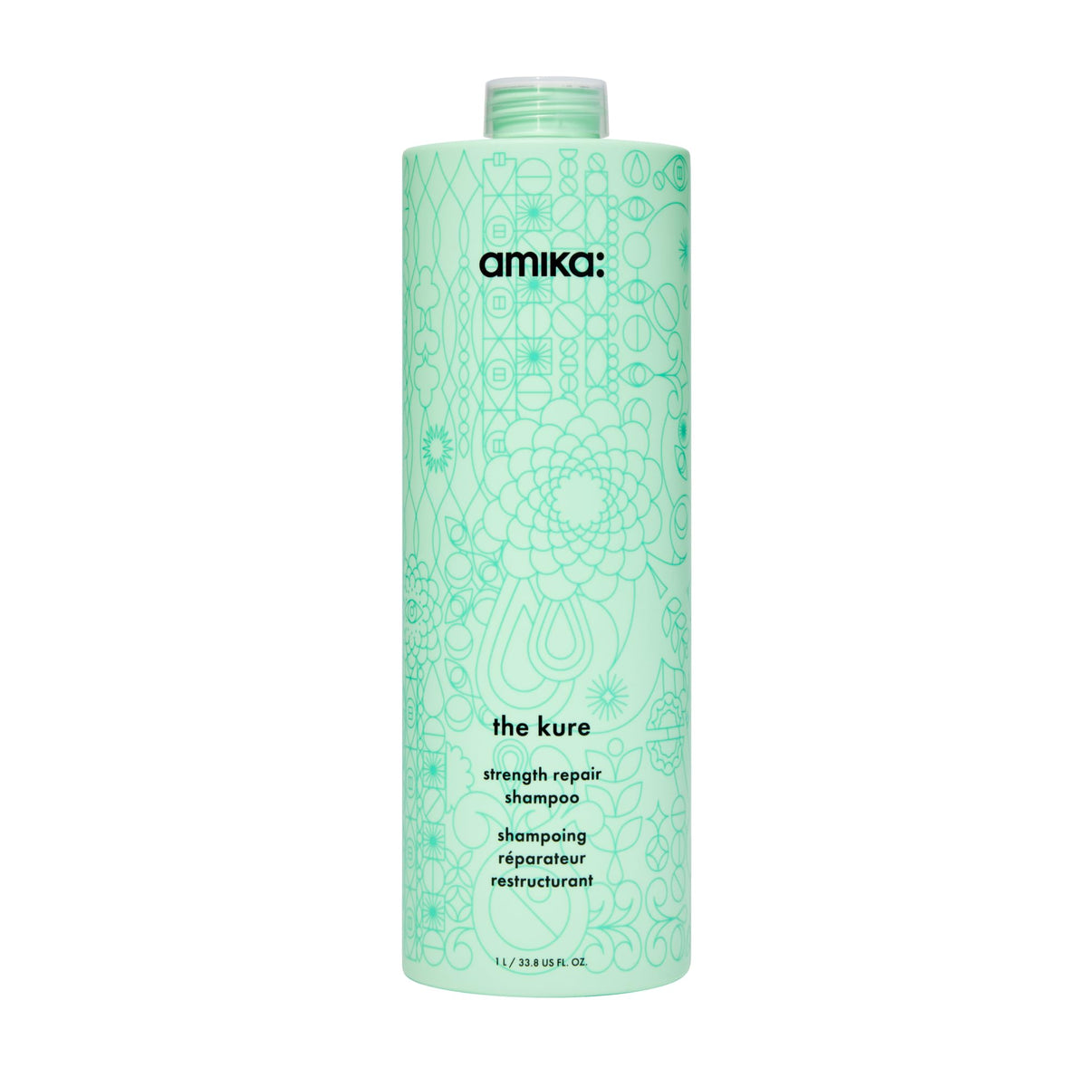 Amika The Kure Strength Repair Shampoo 1000ml front view