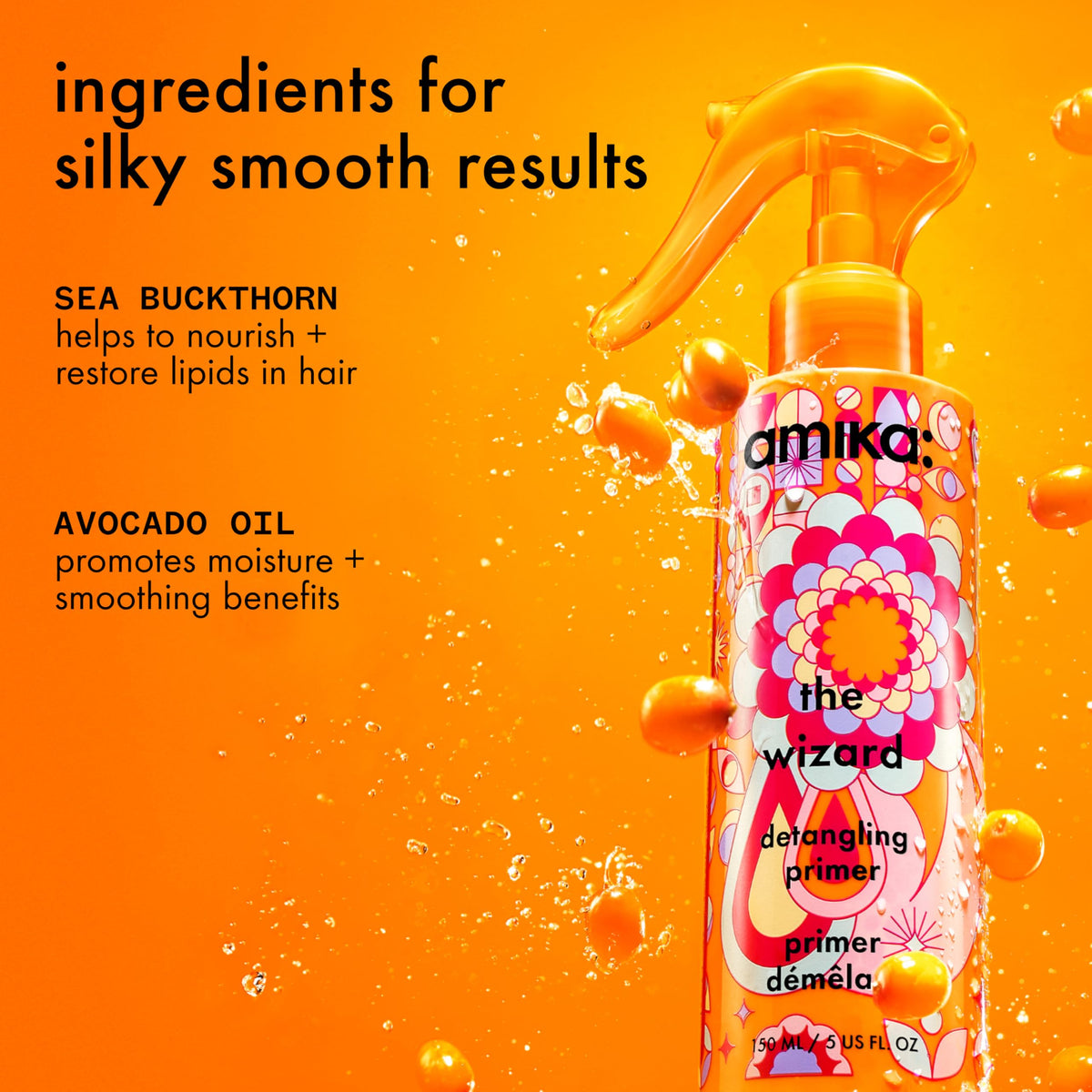 Amika The Wizard Detangling Hair Primer 150ml side view