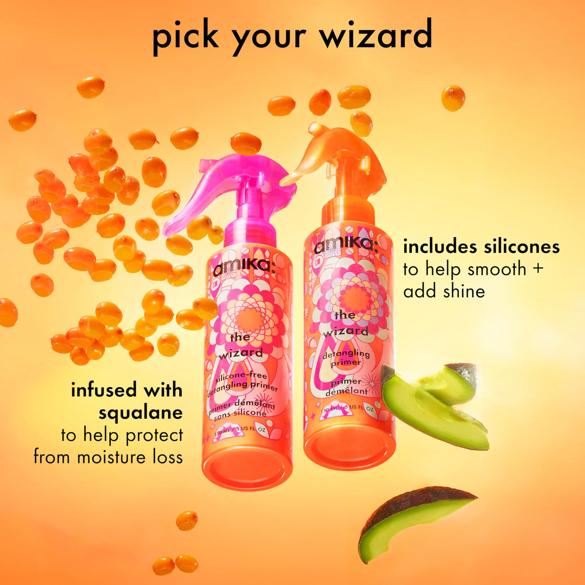 Amika The Wizard Primer on a bathroom counter