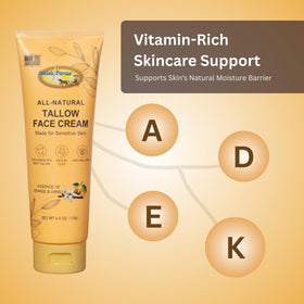 Amish Farms Beef Tallow Face Moisturizer with kaolin clay ingredients