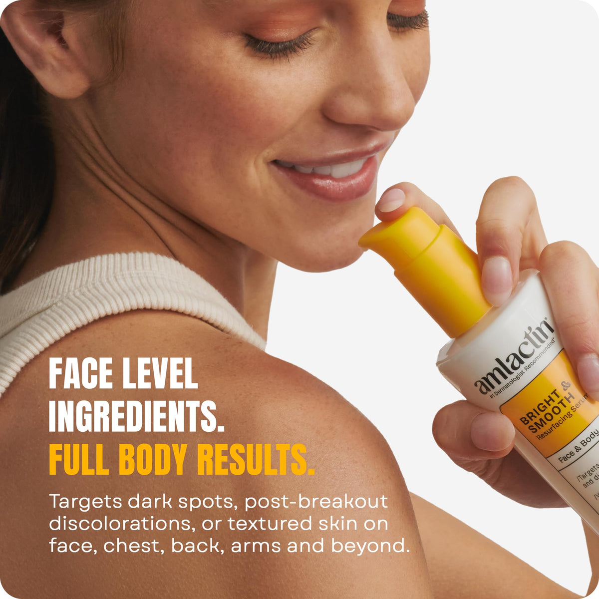 AmLactin Bright & Smooth Serum with ingredients list