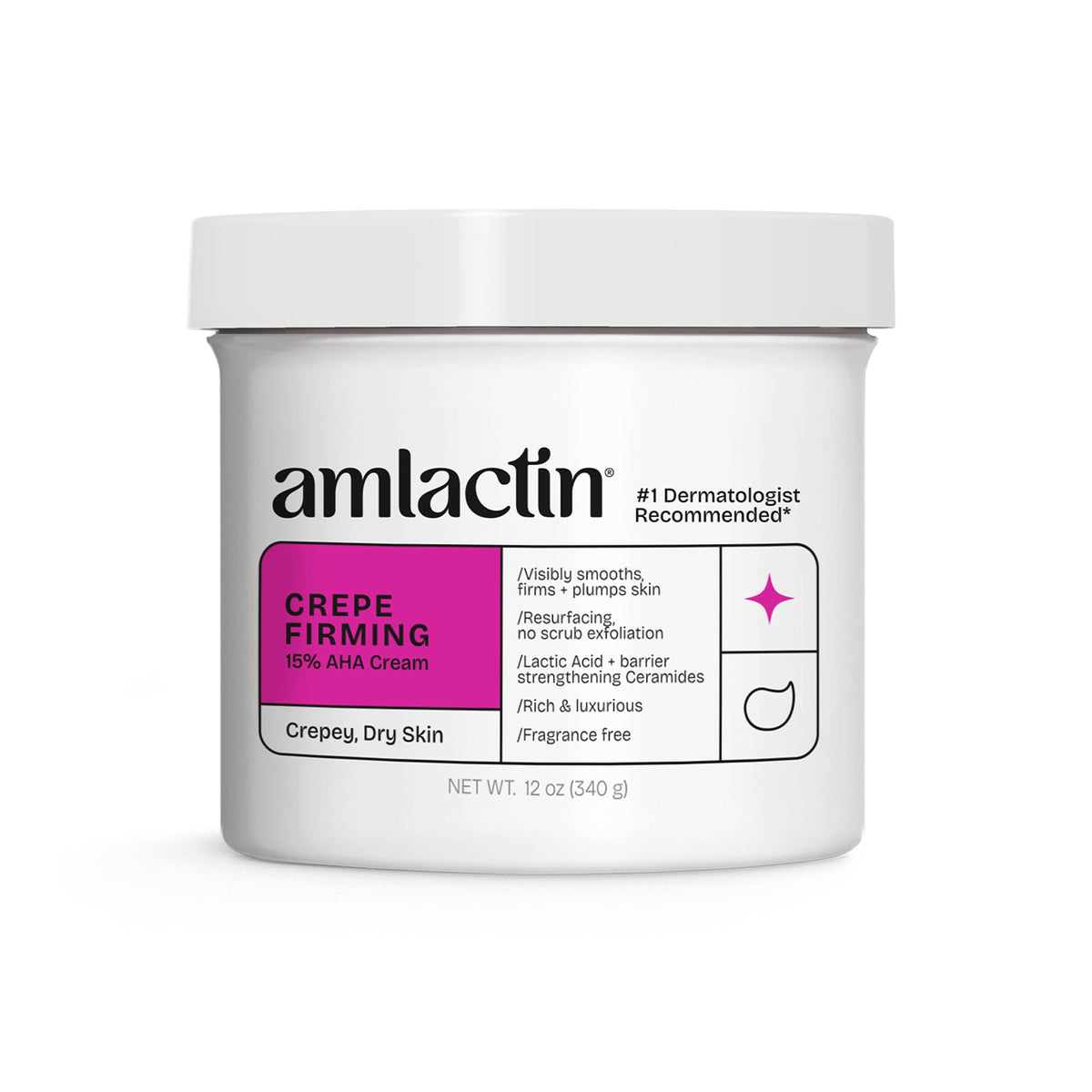 AmLactin Crepe Firming Body Cream front view 12 oz
