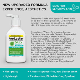 AmLactin Daily Nourish 5% Lotion 7.9 oz with ingredients list