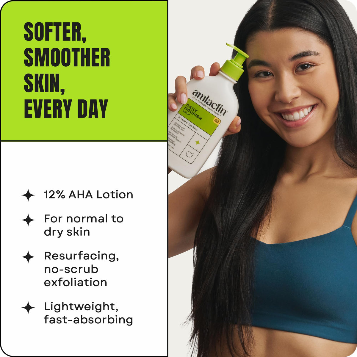 AmLactin Daily Nourish Body Lotion 12% Lactic Acid back view