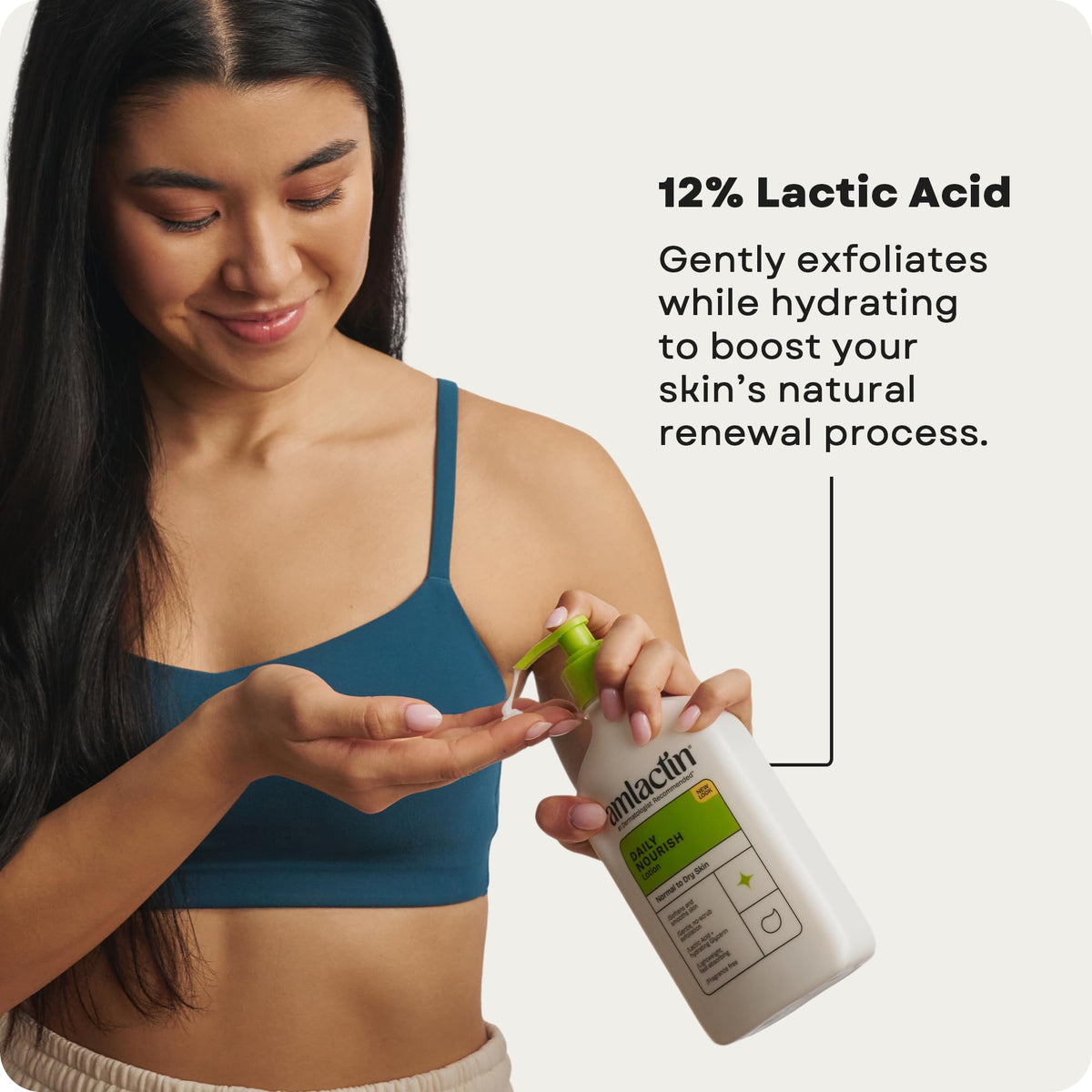 AmLactin Daily Nourish Body Lotion 12% Lactic Acid side view