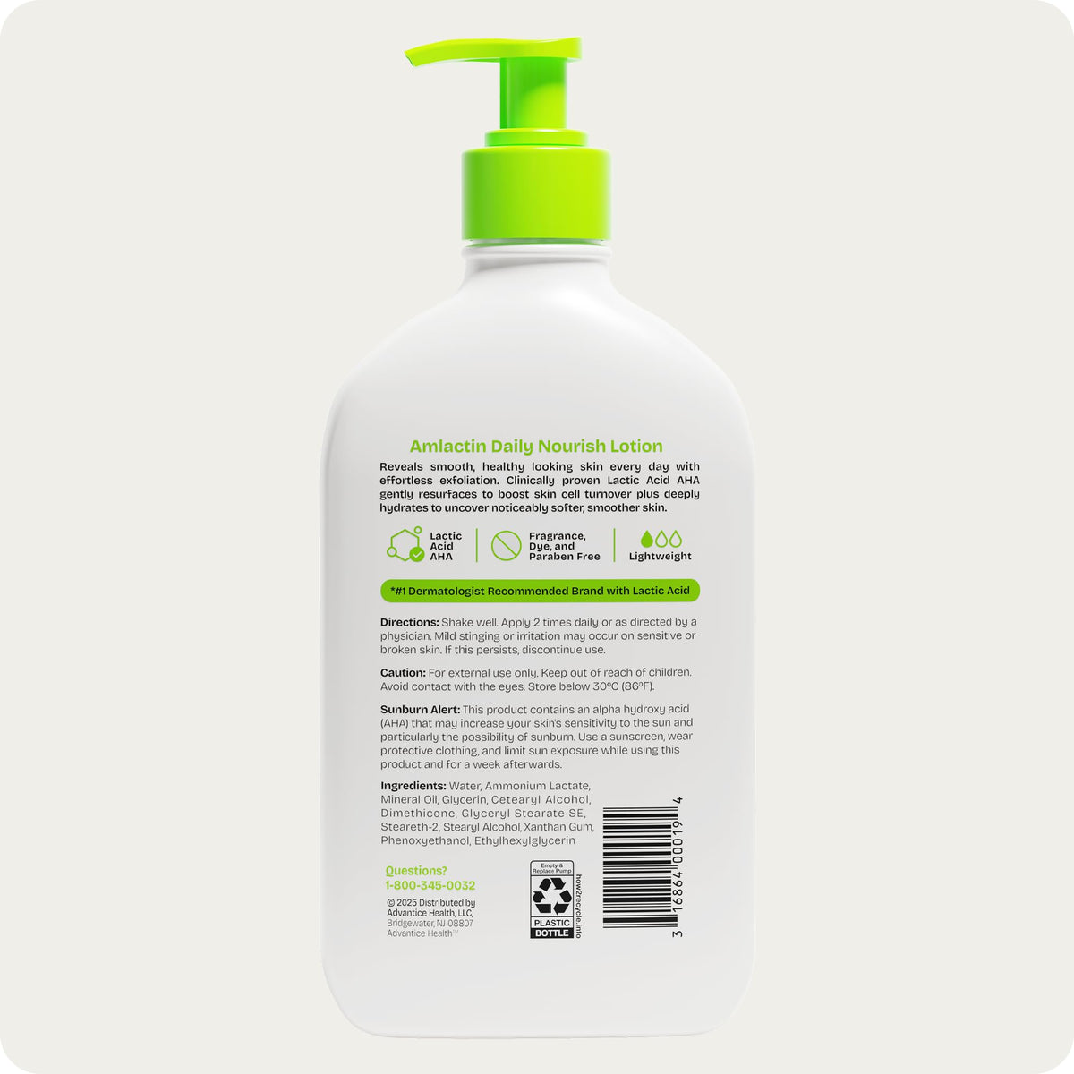 AmLactin Daily Nourish Body Lotion in bathroom setting