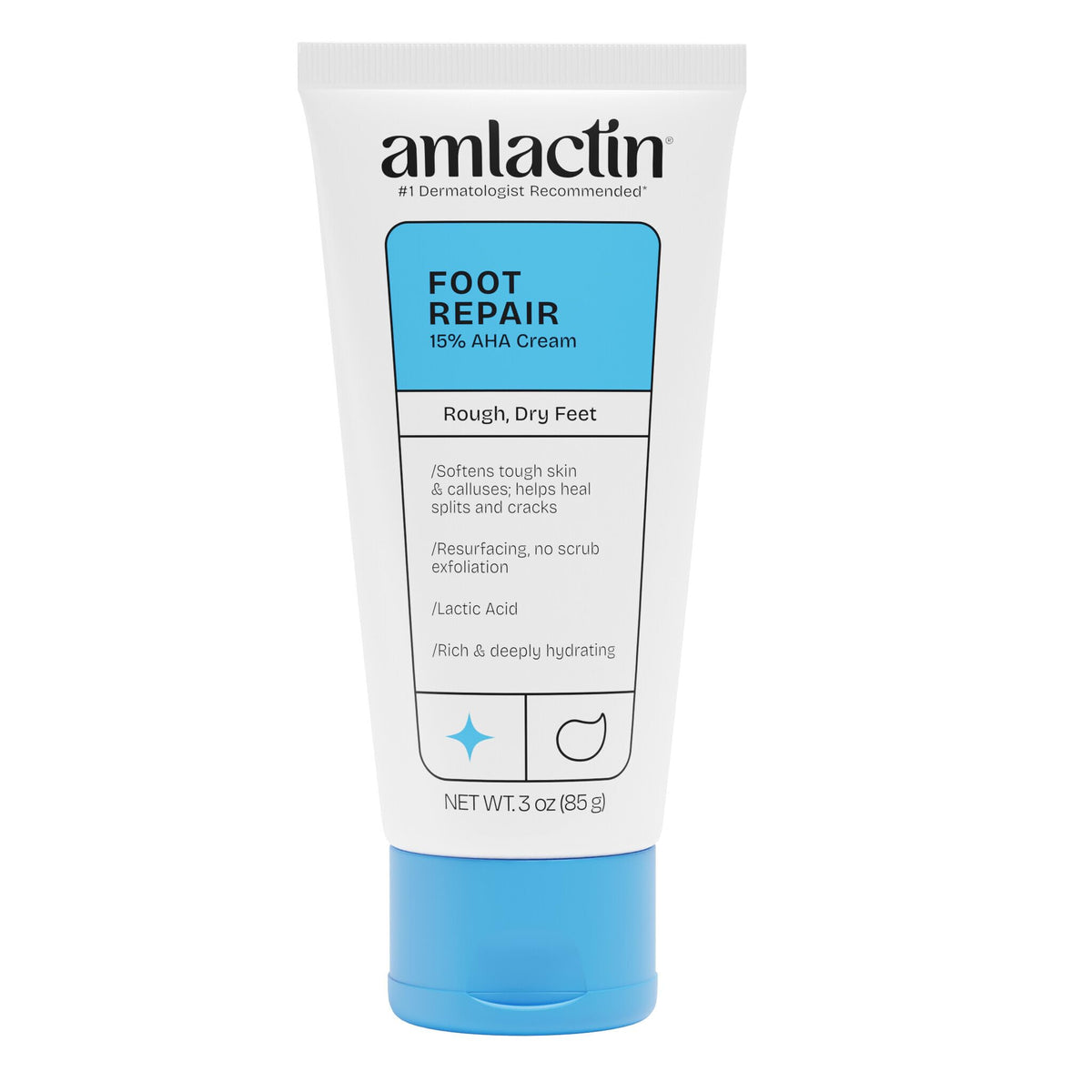 AmLactin Foot Repair Cream 3 oz tube front view