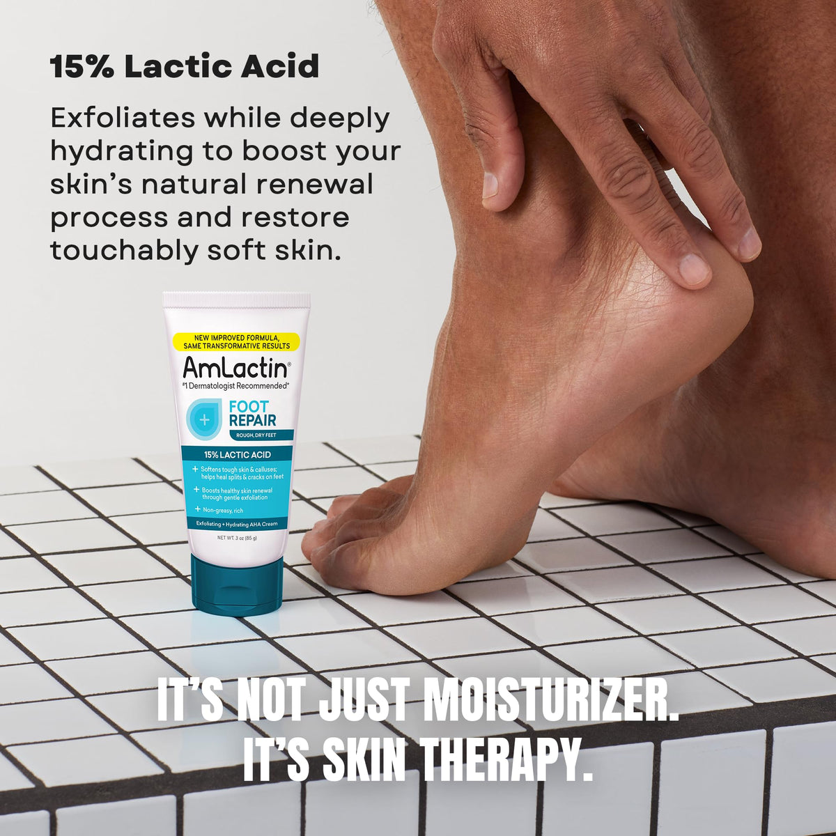 AmLactin Foot Repair Cream applied on dry feet