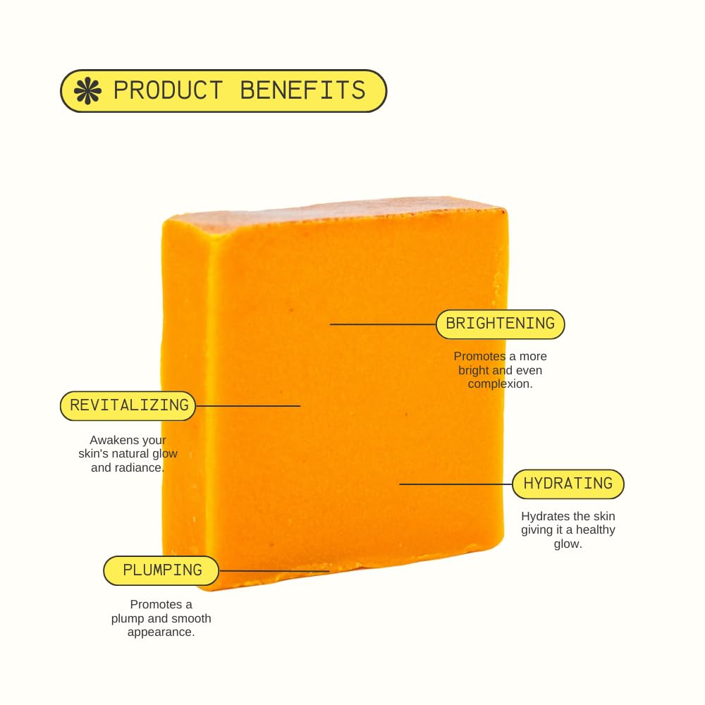 Ammoya Naturals Turmeric Skin Cleansing Soap on a wooden dish
