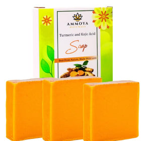 Ammoya Naturals Turmeric Skin Cleansing Soap with lavender flowers