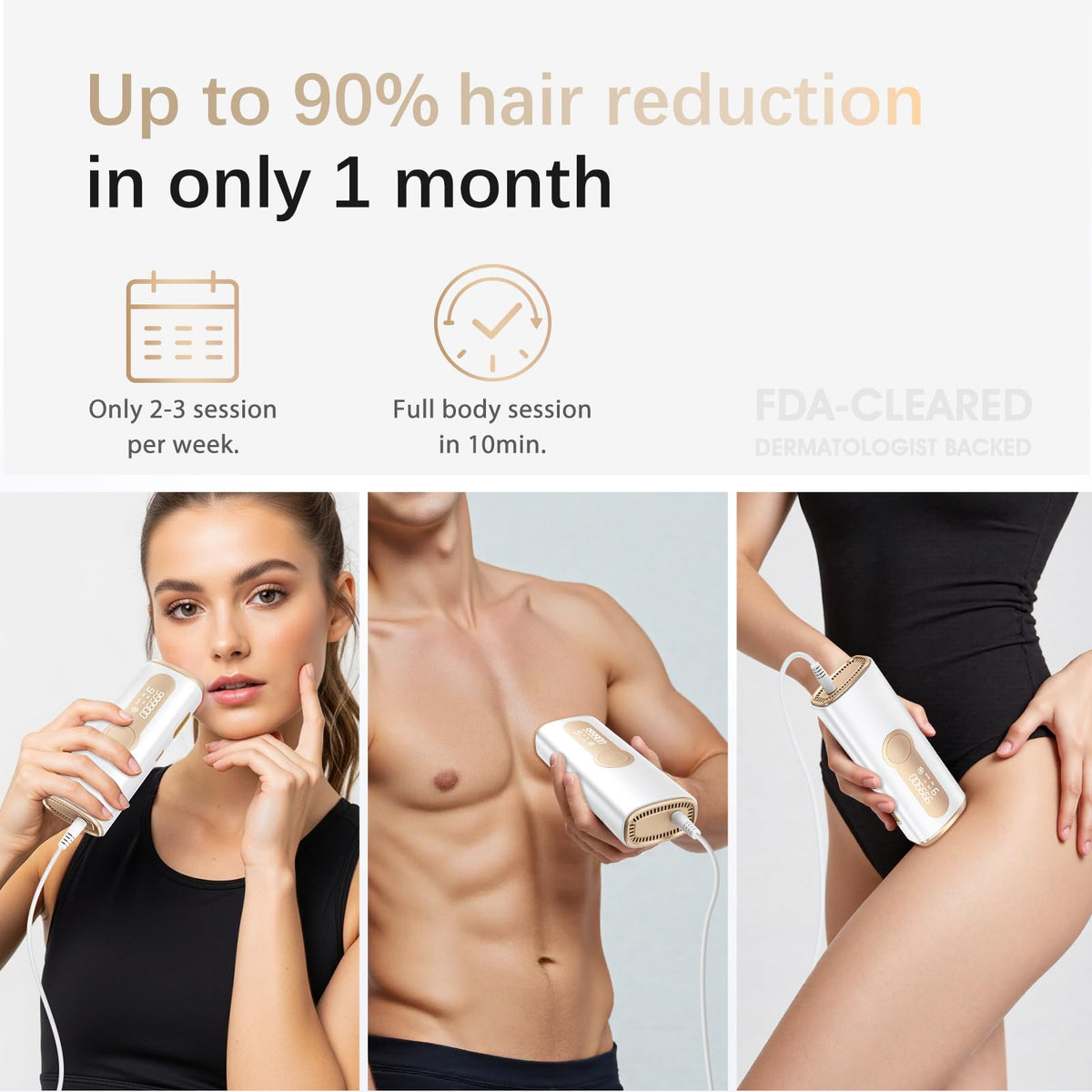 AMOTAOS IPL Hair Removal Device showing adjustable levels