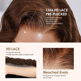 Amyes Chocolate Brown Human Hair Wig displayed in packaging