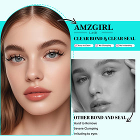 AMZGIRL LASH Clear Lash Bond and Seal in a beauty setup