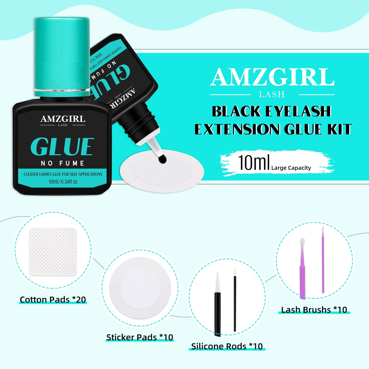 AMZGIRL Lash Cluster Glue brush applicator close-up