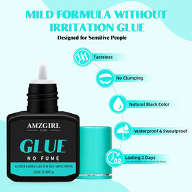 AMZGIRL Lash Cluster Glue with cleaning cotton pads and brushes