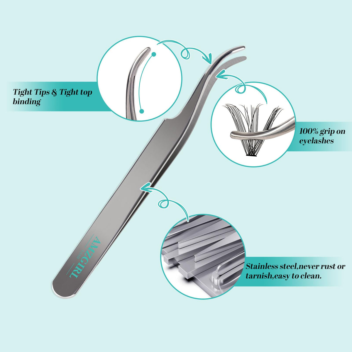 AMZGIRL Lash Clusters Kit packaging with all components